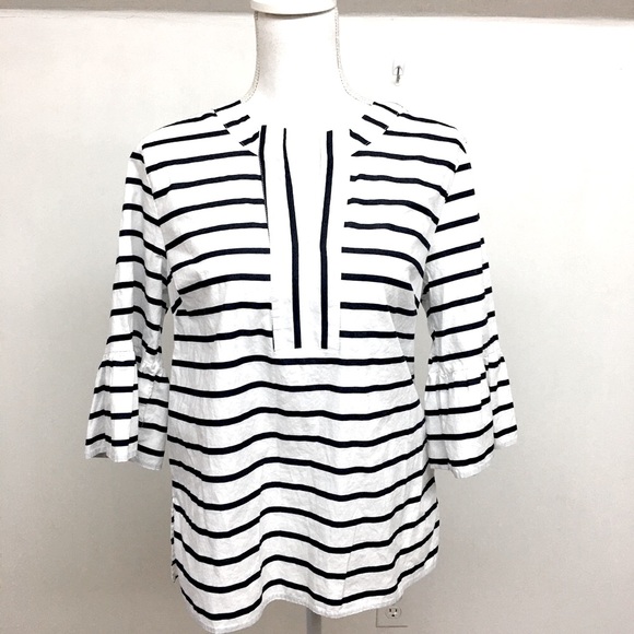 Mud Pie Tops - Mud Pie Navy and white Striped Blouse Size M